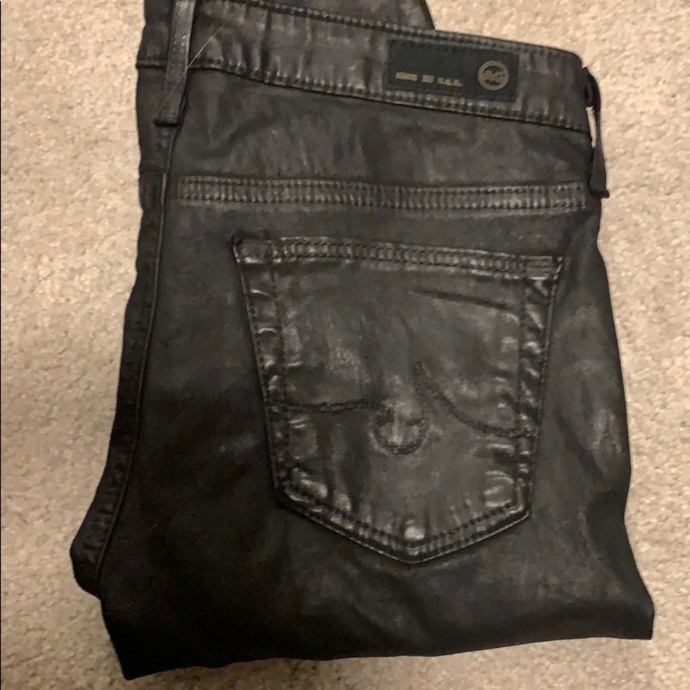 AG leather coated jeans